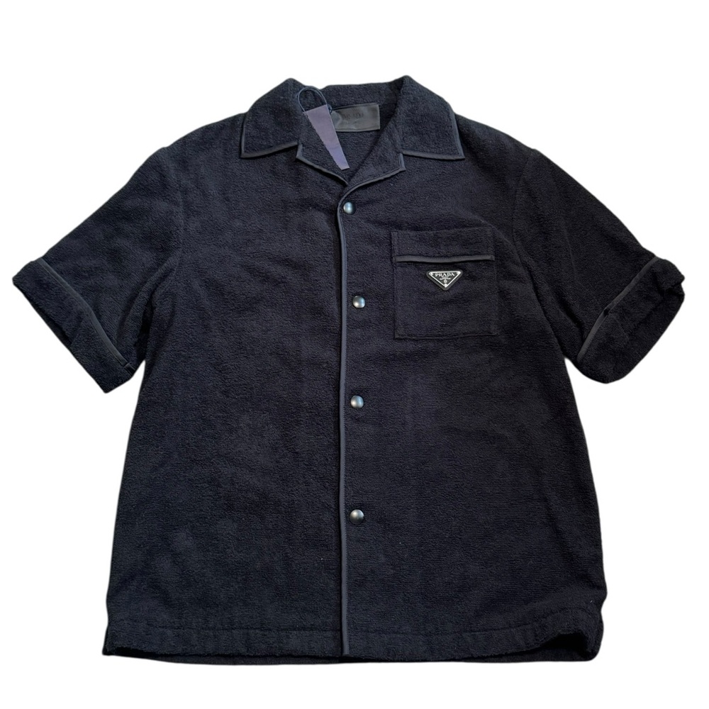 PRADA**Men’s Black Short Sleeve Terry Shirt***Small $1850 NWT